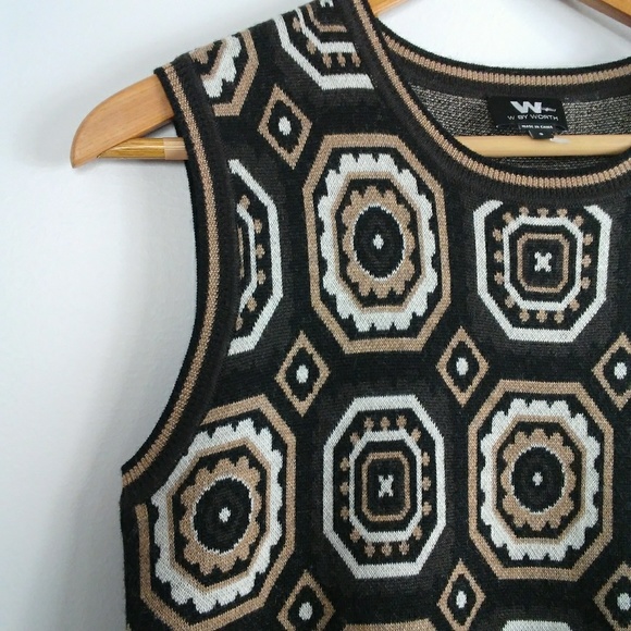 W by Worth Sleeveless knit dress Geometric - Picture 3 of 8